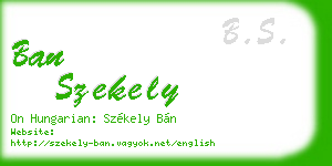 ban szekely business card