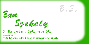 ban szekely business card